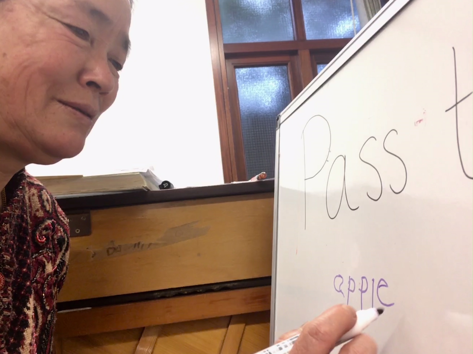 Nepalese woman learning English